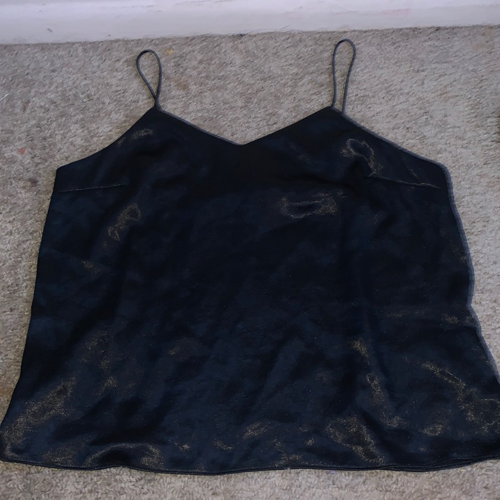 Nine West black silk tank top